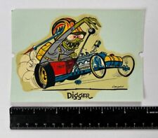 Original Vintage Digger Weird-Ohs Decal - Hot Rod, Ed Roth, Street Racing picture