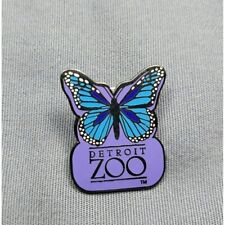 Detroit Zoo Purple Blue Butterfly Souvenir Metal Hat Jacket Lapel Pin 1 1/4