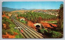 Arroyo Seco Parkway Pasadena Freeway California Vintage Postcard Posted 1957 picture