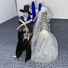 Day Of The Dead Bride & Groom Halloween Ornaments Pair New With Tags picture