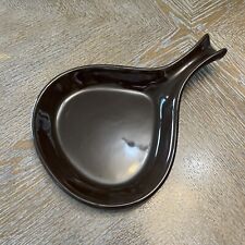 Longaberger Woven Tradition Pottery Handled Large Baker/Spoon Rest Chocolate picture