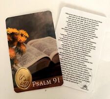 Psalm 91 Art Prayer Card Inspirational Bible Verse, Quotes, 3.25x2.25