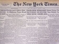 1941 AUG 11 NEW YORK TIMES - WARDEN & 3 OTHERS SLAIN IN OKLAHOMA PRISON- NT 1160 picture