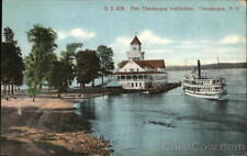 1908 U.S. 408. Pier Chautauqua Institution,NY New York George H. Monroe Postcard picture