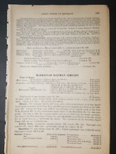 Original 1892 ☆ MANHATTAN RAILWAY COMPANY railroad report South Ferry NYC report picture