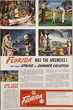 1949 Print Ad State of Florida Spring or Summer Vacations Golfing & Fishing picture