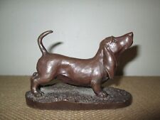 Vtg Heredities Ltd  KIRKBY STEPHEN Westmorland England Dachshund Cast Bronze Dog picture