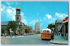 Quincy Massachusetts Postcard Quincy Center Showing First Parish Church c1960 picture