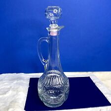 Vintage 1970s Wine Decanter Star Design Tall Slender 12.5in with Stopper picture
