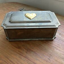 Lenox Williamsburg Lidded Jewelry Box Vintage Silver Plated Heart Ring Slots picture