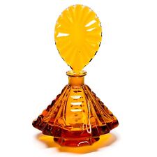 Irice Glass Amber Perfume Bottle Art Deco Decorative Stopper I W Rice W Germany picture