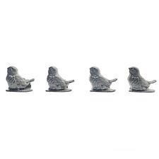 1970s Metzke Set of 4 Pewter “Bird” Card Place Holders 1” picture