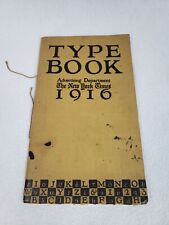 1916 Ny Times Type Book  for advertisers picture