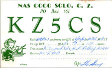 1947 KZ5CS Canal Zone Panama Ham Radio Amateur QSL QSO Card Postcard Vtg picture