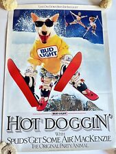 Vintage Beer Poster Bud Light Spuds McKenzie Hot Doggin 80’s Ski Slopes 20x28 picture