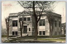 Rensselaer Indiana~Public Library Bldg Exterior View~PM 1911~Vintage Postcard picture