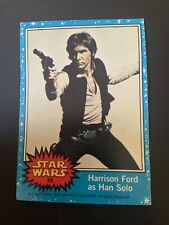 1977 Topps Star Wars Blue Series 1 Harrison Ford as Hans Solo Card #58 picture