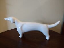Vintage White Ceramic Dachshund Figurine 15