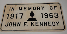 RARE LICENSE PLATE: MEMORIAL FOR JOHN F. KENNEDY (PLASTIC)1917-1963 picture