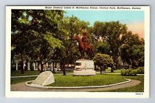 McPherson KS-Kansas, Central Park, James McPherson Statue, Vintage Card Postcard picture