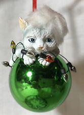 lot of 8 Feline Christmas Tree Ornaments / Adorable Multicolor  picture