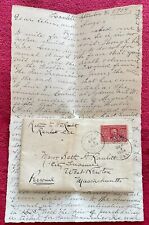 1904 LETTER TO SETH A. RANLETT-NEPHEW CHARLES MYSTERIOUS SHIPBOARD DISAPPEARANCE picture