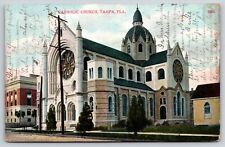 Tampa Florida~Sacred Heart Catholic Church~Romanesque Revival~1909 Postcard picture