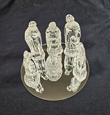 Glass Nativity Set 6 Piece Christmas With Mirror picture