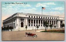 New Post Office Washington DC US Flag Classic Car ANTIQUE c1915 Postcard picture
