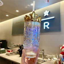 2021 China Starbucks Valentine Siren Golden Crown Glass 14oz Straw Cup picture
