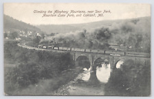 Train Climbing Allegheny Mountains Lake Deer Park Oakland Maryland Railroad 1909 picture