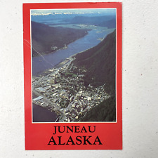 Vintage Juneau AK Alaska Aerial View Postcard - Posted picture