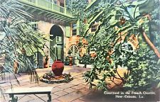 Courtyard French Quarter New Orleans LA Vintage Linen Postcard A1 picture