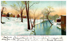 Vintage 1908 Winter Scene Bronx River New York PCB-6D picture
