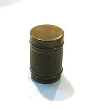 Vintage Antique 4 MINIATURE BONE DICE TOOLED BRASS COVERED CONTAINER TRENCH ART picture