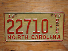1973 North Carolina DEALER License Plate picture