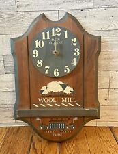 Vintage 1980s Elgin Wood Wall Clock Habersham Country Collection Wool Mill 14” picture