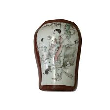 Chinese Old White Base Lady Kid Plant Porcelain Art Lacquer Box ws3884 picture