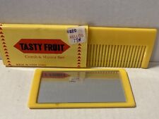 Vintage 1970s TASTY FRUIT Pack Of Gum Comb & Mirror Pocket Set-Never Used-NOS picture