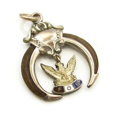 Antique 10k Fraternal Order of Eagles Watch Fob w/ GF FOE Eagle Charm  picture