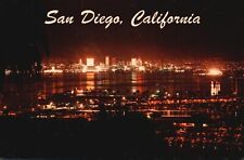 Postcard CA San Diego Skyline by Night from Point Loma 1969 Vintage PC H3519 picture