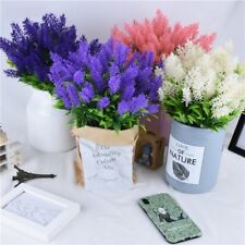 US 4pcs 7 Heads Artificial Lavender Flower Branch Add Your Home Summer Vibes picture