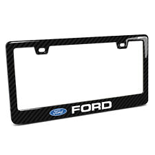 Ford Logo Black Real 3K Carbon Fiber Finish ABS Plastic License Plate Frame picture
