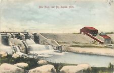 Big Rapids Michigan~Handcolored New Dam~1907 Postcard picture