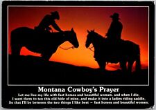 Postcard: Montana Cowboy's Prayer - Fast Horses & Beautiful Women A103 picture