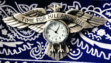 HUGE VINTAGE EAGLE PIN FIGURAL WATCH BROOCH TIME FOR HILLARY CLINTON PRESIDENT picture