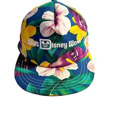 Vintage Walt Disney World Snapback Hat Tropical Print Made in the USA picture