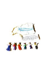 6 VTG GUATEMALAN WORRY DOLLS Trouble Dolls In Bag With Story Handmade Used picture