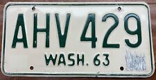 VERY NICE 1963 1964 1965 1966 KING COUNTY, WASHINGTON  LICENSE PLATE, AHV 429 picture