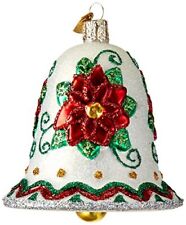 Old World Christmas Ornaments: Poinsettia Bell Glass Blown Ornaments for Chri... picture